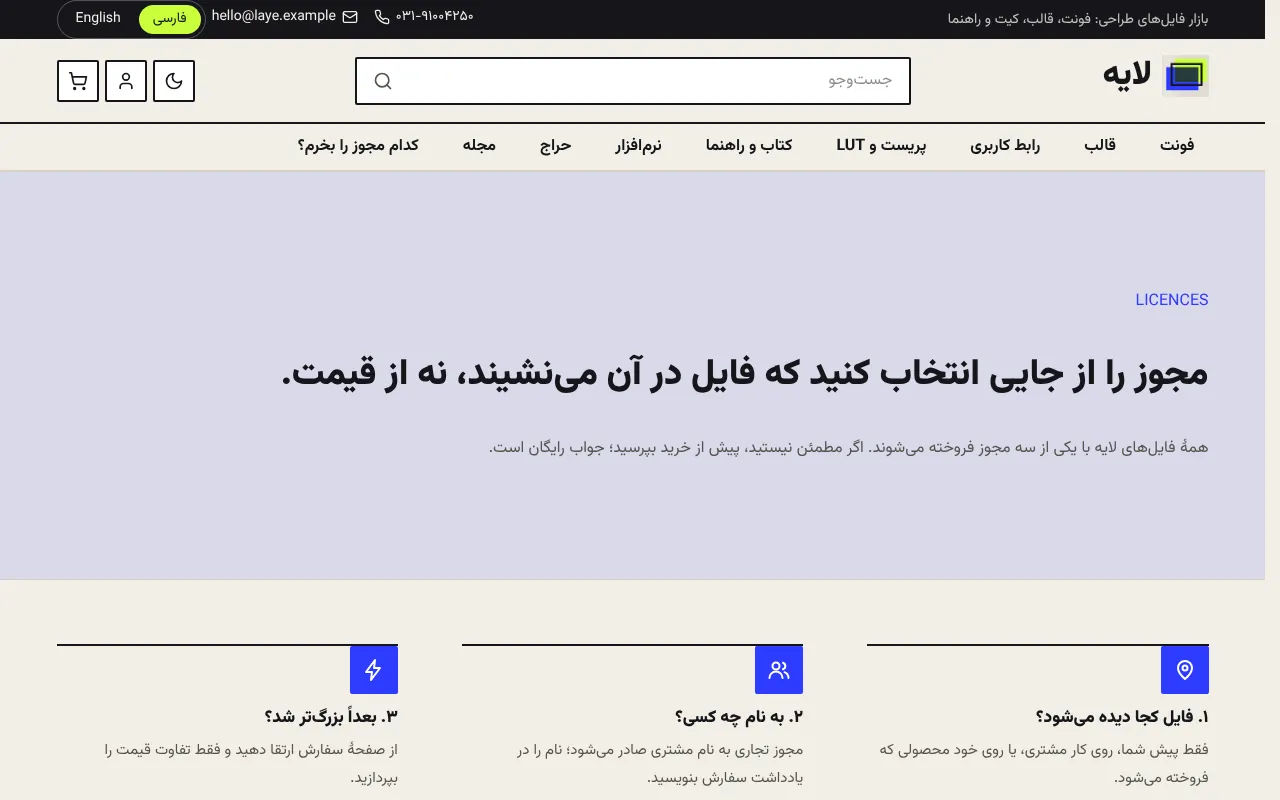 مشتری بدونه کدوم مجوز رو بخره