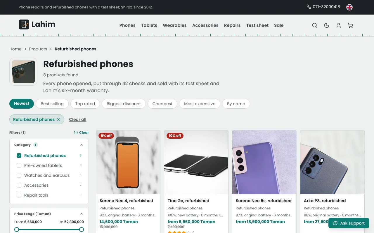 Every phone, its own grade and price